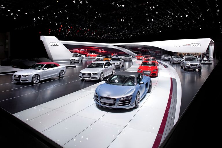 Messestand für Audi in Autosalon Genf